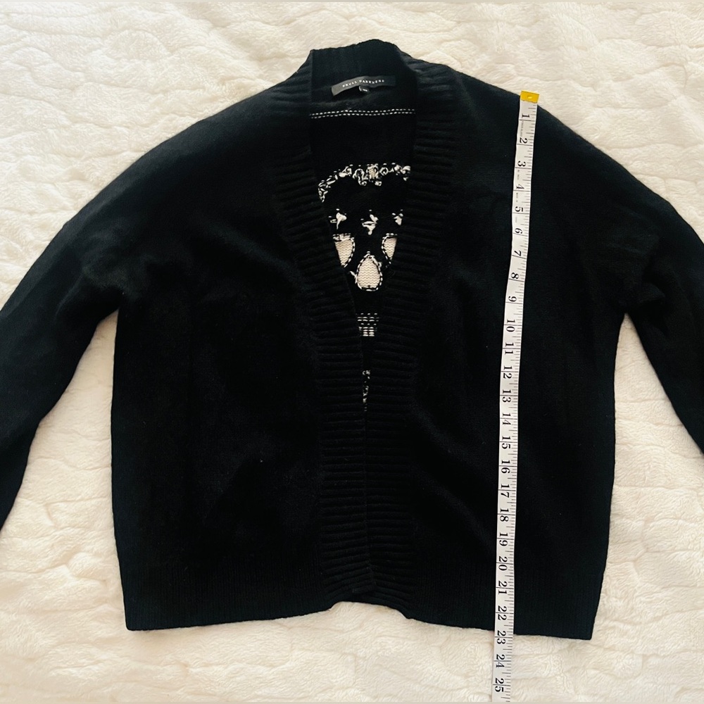 Skull Cashmere Black LIng Sleeve Cashmere CardiganEmbroidered Skull on Back XS - Picture 3 of 8